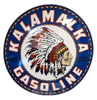 Kalamalka Gasoline Emaille Bord - Ø50cm