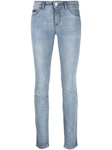 Philipp Plein legging en jean à patch logo - Bleu