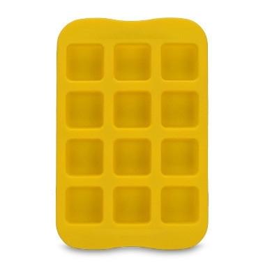 Siliconen chocolade mal lade creatieve geometrie gevormde Ice Cube cake decoratie schimmel vorm: vierkant (geel)