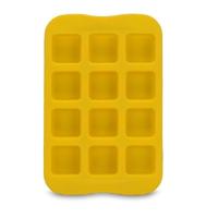 Siliconen chocolade mal lade creatieve geometrie gevormde Ice Cube cake decoratie schimmel vorm: vierkant (geel)