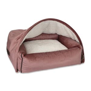 Hondenmand Snuggle Cave Bed Pink Velvet