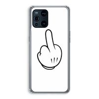 Middle finger white: Oppo Find X3 Transparant Hoesje