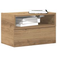 Nachtkastjes 2 st wandgemonteerd 45x26x28,5 cm artisanaal eiken