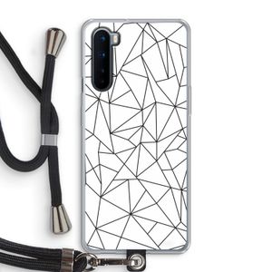 Geometrische lijnen zwart: OnePlus Nord Transparant Hoesje met koord