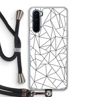 Geometrische lijnen zwart: OnePlus Nord Transparant Hoesje met koord