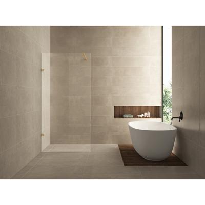 Inloopdouche Wiesbaden Less | 80x200 cm | Nano-coating | Incl.Stabilisatiestang | Helder glas | Geborsteld Messing beslag