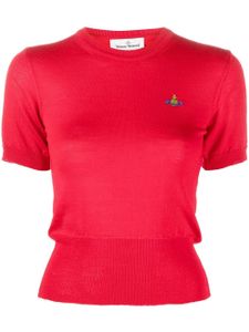 Vivienne Westwood embroidered-Orb knit top - Rouge