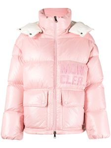 Moncler veste matelassée à logo appliqué - Rose