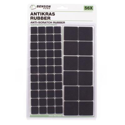 Benson Antikras rubber - zwart - meubelvilt - 56-delig - antikras viltjes