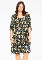 Yoek Jurk met volants FRUITY | Zwart | Maat 38/40