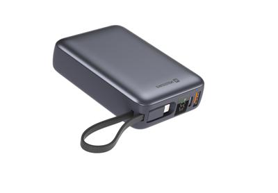 Swissten Swissten Powerbank Space 20.000mAh - Ingebouwde kabels - Zilver