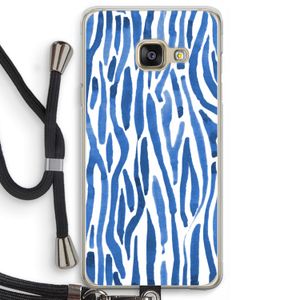 Blauwe nerven: Samsung Galaxy A3 (2016) Transparant Hoesje met koord