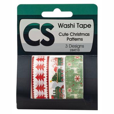 Colorations - washi tape kerst 3 rollen, 5mtr.