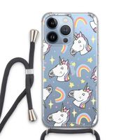 Rainbow Unicorn: iPhone 13 Pro Transparant Hoesje met koord