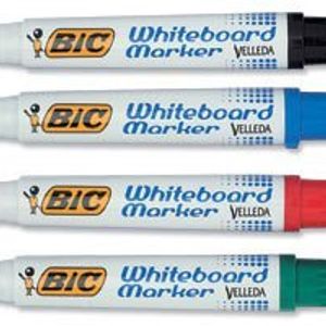 BIC Velleda Whiteboard Marker 1701 markeerstift 4 stuk(s) Kogelpunt Zwart, Blauw, Groen, Rood