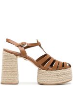 Dee Ocleppo espadrilles Tulum 120 mm en cuir - Tons neutres - thumbnail