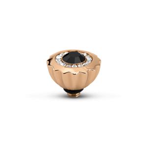 Melano Twisted Ribbed CZ Steentje Black Rosé