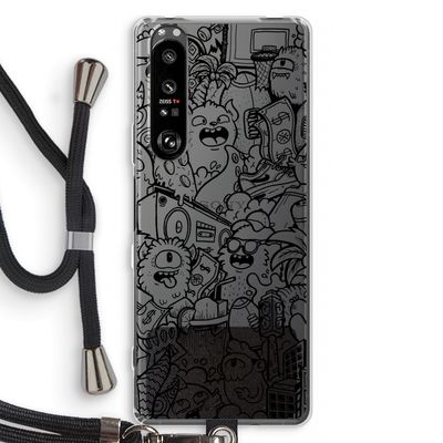 Vexx Black City : Sony Xperia 1 III Transparant Hoesje met koord