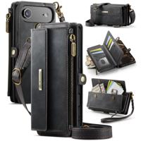 Caseme iPhone 17 Air hoesje - portemonnee tasje - Zwart