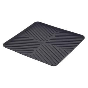 Afwas afdruipmat keuken - anti-slip - rubber - grijs - 30 x 30 cm