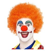 Clowns verkleed afro pruik oranje voor volwassenen - thumbnail