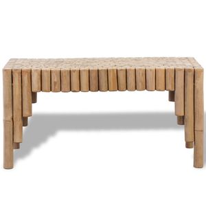 The Living Store Bamboe Salontafel - 70x35x35 cm - Weerbestendig