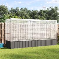 Volière met verlengstuk 418,5x107x212 m staal zilverkleurig