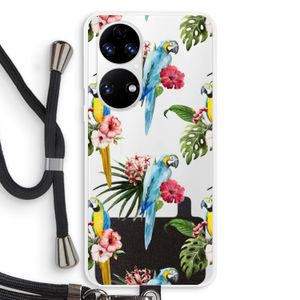 Kleurrijke papegaaien: Huawei P50 Transparant Hoesje met koord