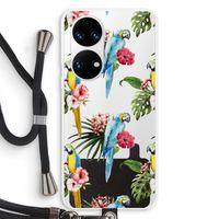 Kleurrijke papegaaien: Huawei P50 Transparant Hoesje met koord