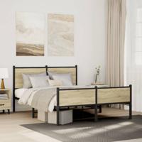 Bedframe zonder matras metaal sonoma eikenkleurig 140x190 cm