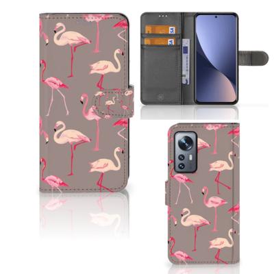 Xiaomi 12 | 12X | Telefoonhoesje | Met pasjeshouder | Flamingo