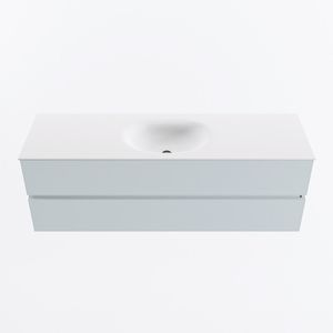 MONDIAZ VICA 150cm badmeubel onderkast Clay 2 lades. Wastafel MOON midden 1 kraangat, kleur Talc.