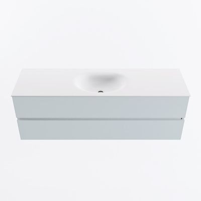 MONDIAZ VICA 150cm badmeubel onderkast Clay 2 lades. Wastafel MOON midden 1 kraangat, kleur Talc.