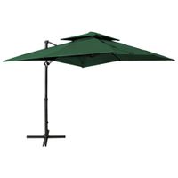 vidaXL Zweefparasol met dubbel dak 250x250 cm groen - thumbnail