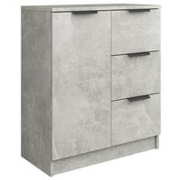 The Living Store Dressoir Bewerkt Hout - 60x30x70 cm - Betongrijs - thumbnail