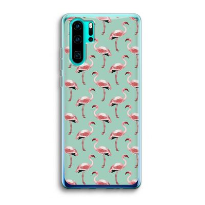 Flamingoprint groen: Huawei P30 Pro Transparant Hoesje