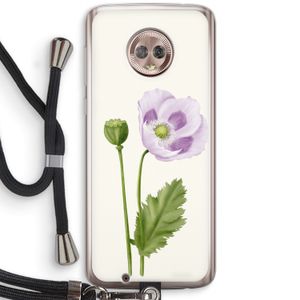 Purple poppy: Motorola Moto G6 Transparant Hoesje met koord