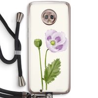 Purple poppy: Motorola Moto G6 Transparant Hoesje met koord
