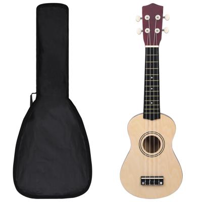 VidaXL Ukuleleset met tas voor kinderen sopraan 21&apos;&apos; lichthoutkleurig