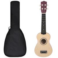 VidaXL Ukuleleset met tas voor kinderen sopraan 21&apos;&apos; lichthoutkleurig