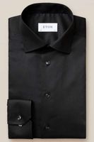 ETON Contemporary Fit Overhemd zwart, Effen
