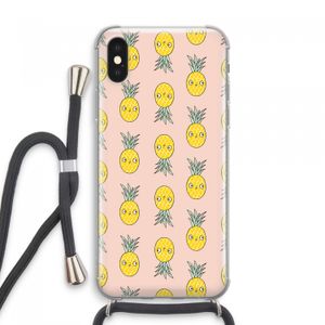Ananas: iPhone XS Max Transparant Hoesje met koord