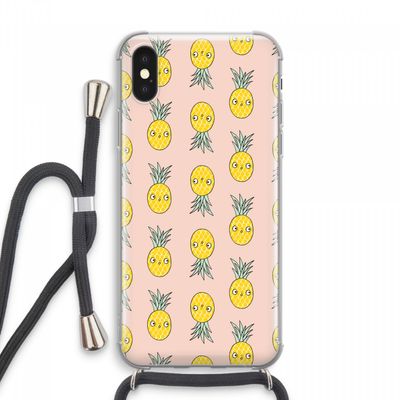 Ananas: iPhone XS Max Transparant Hoesje met koord