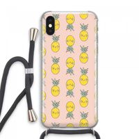 Ananas: iPhone XS Max Transparant Hoesje met koord