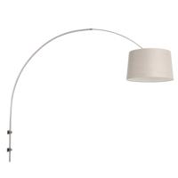 Steinhauer Wand booglampSparkled RVS met taupe kap - 8199ST