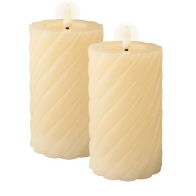 Luxe LED kaarsen/stompkaarsen - 2x - creme wit - D7,5 x H15 cm - timer