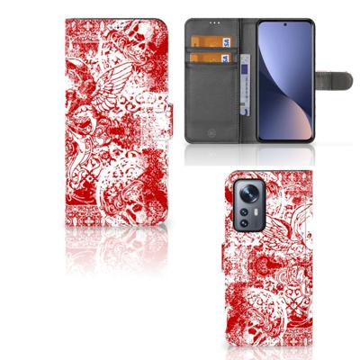 Telefoonhoesje met Naam Xiaomi 12 Pro Angel Skull Rood