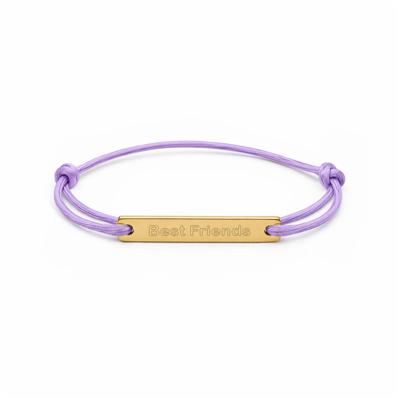 Kindercollectie bar armband eigen tekst - Stainless steel - Goud