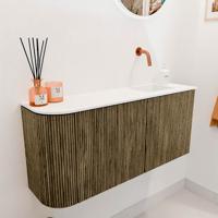 Toiletmeubel Mondiaz Joya | 91.6 cm | Meubelkleur Dusk | Faye wastafel Talc Rechts | Zonder kraangat(en)