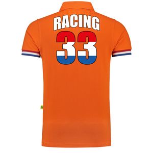 Luxe racing 33 coureur supporter / race fan poloshirt 200 grams oranje